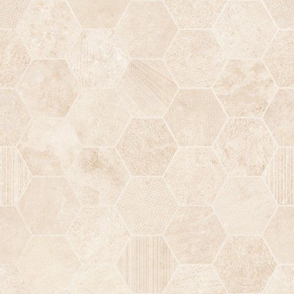 Dekoorplaat Sintesi Framework Stone Set Framework Hexagon beige